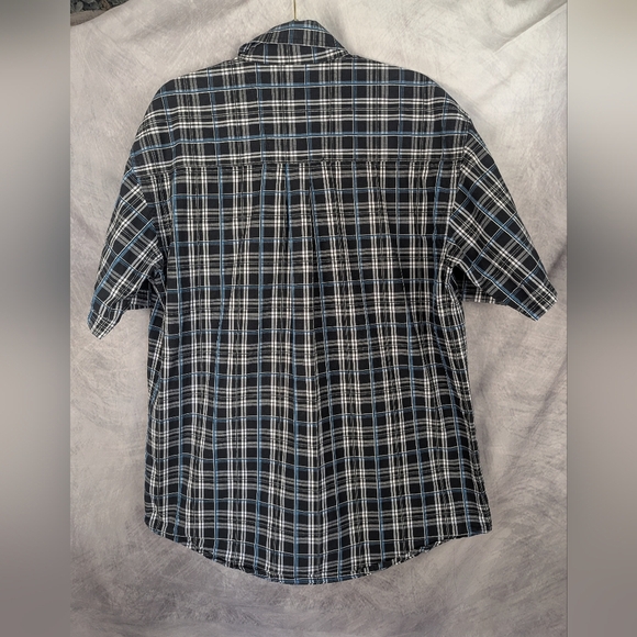 Wrangler George Strait Size Small Plaid Blue Black Button Down Shirt Tag IsFaded - Picture 2 of 9